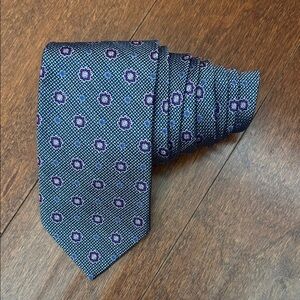 Brooks Brothers Stylish Blue and Purple Patterned Men's Woven Tie, 100% Silk